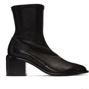 Clergerie Paris XIA stretch lambskin pointy toe block heel booties 41